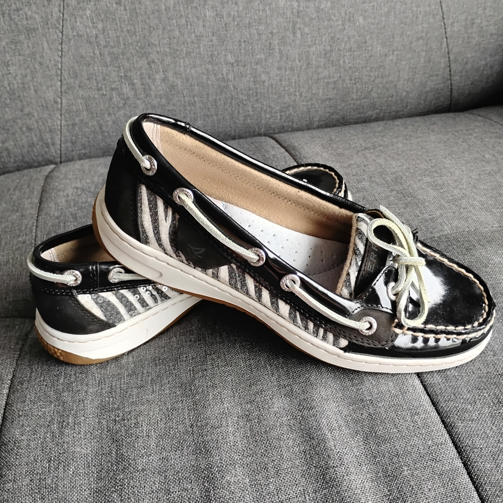 Sperry Black and White Women's Loafers